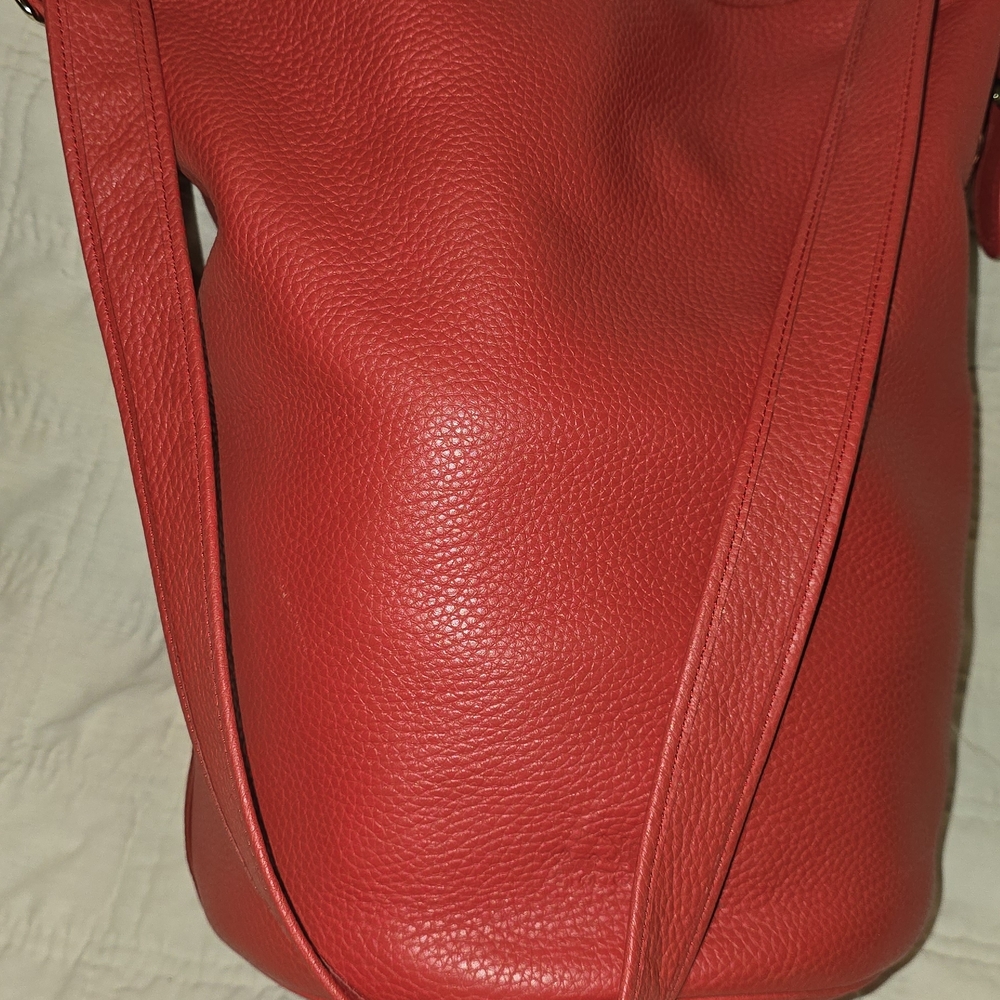 Coach Bold Red Leather Hobo Bag - Picture 13 of 13